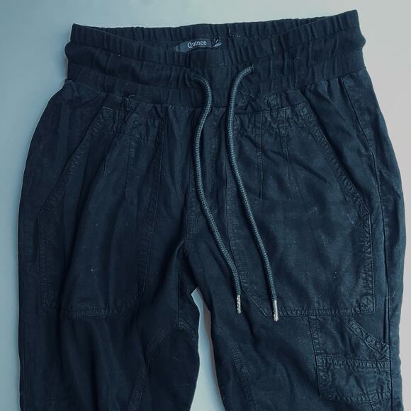 Quince Vintage Wash Tencel Utility Jogger Pants Black Size Small NEW - Picture 3 of 7